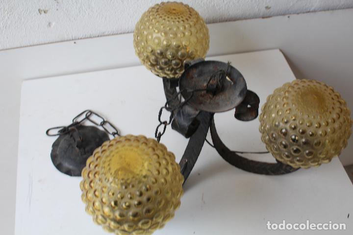 Antig&uuml;edades: lampara rustica en hierro de forja - Foto 8