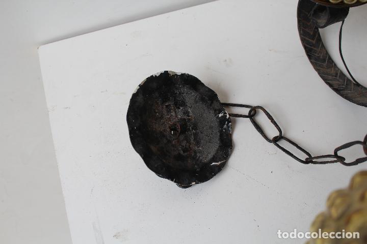 Antig&uuml;edades: lampara rustica en hierro de forja - Foto 9