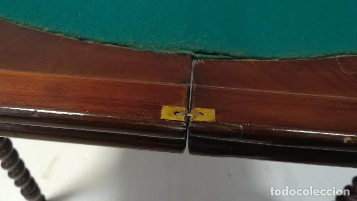 Antig&uuml;edades: MESA DE JUEGO LUIS PHILIPPE PALMA DE CAOBA - Foto 21