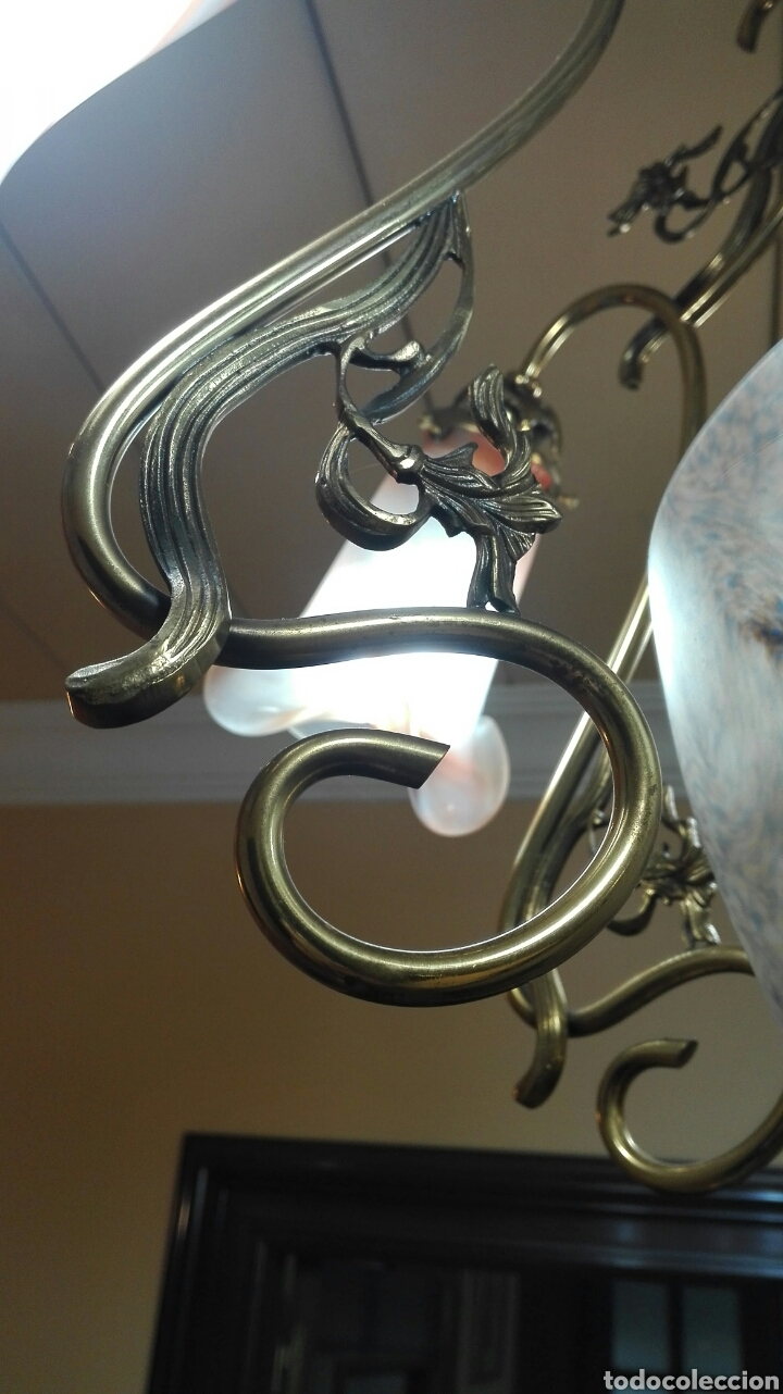 Antig&uuml;edades: L&aacute;mpara bronce - Foto 3