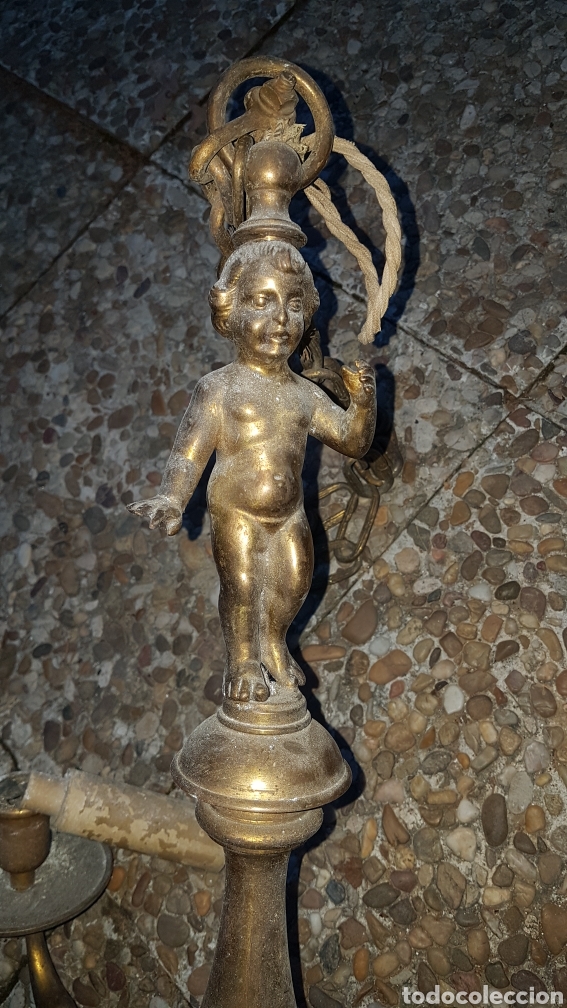 Antig&uuml;edades: LAMPARA DE BRONCE ANTIGUA - Foto 6