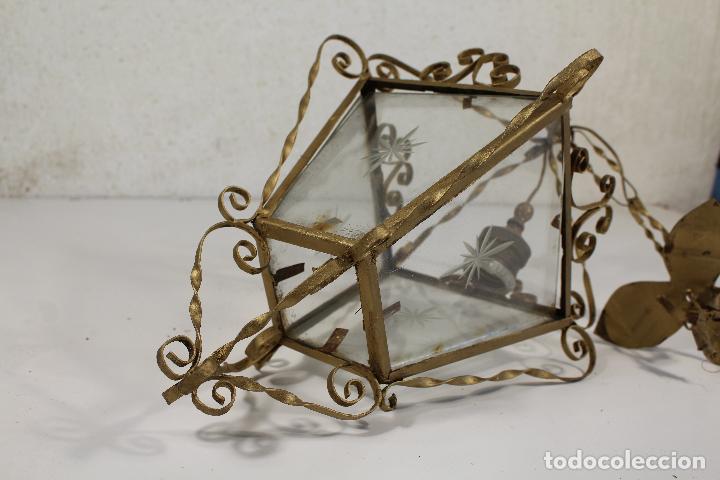 Antig&uuml;edades: antiguo farol lampara de techo - Foto 4