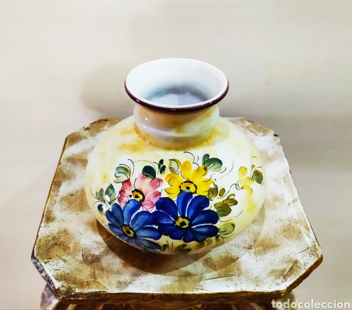 Antig&uuml;edades: Florero Manises, pintado a mano. - Foto 3