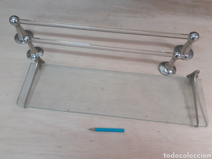 toallero de madera con balda , baño - Compra venta en todocoleccion