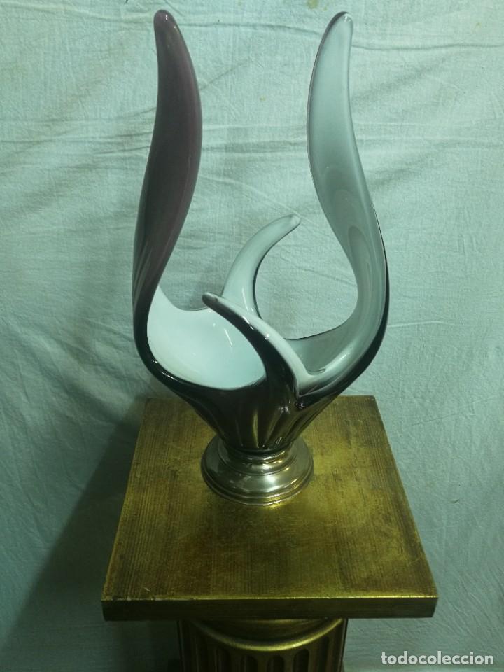 Antig&uuml;edades: Jarr&oacute;n de cristal soplado base de plata - Foto 2