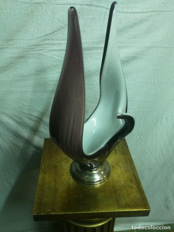 Antig&uuml;edades: Jarr&oacute;n de cristal soplado base de plata - Foto 3