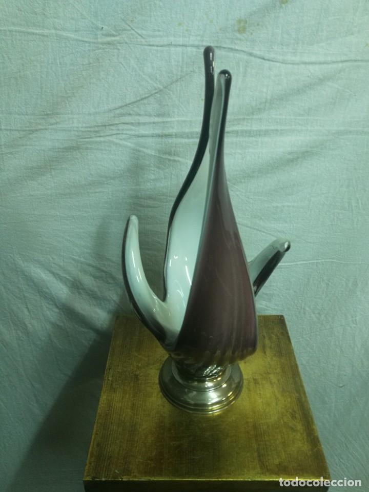 Antig&uuml;edades: Jarr&oacute;n de cristal soplado base de plata - Foto 4