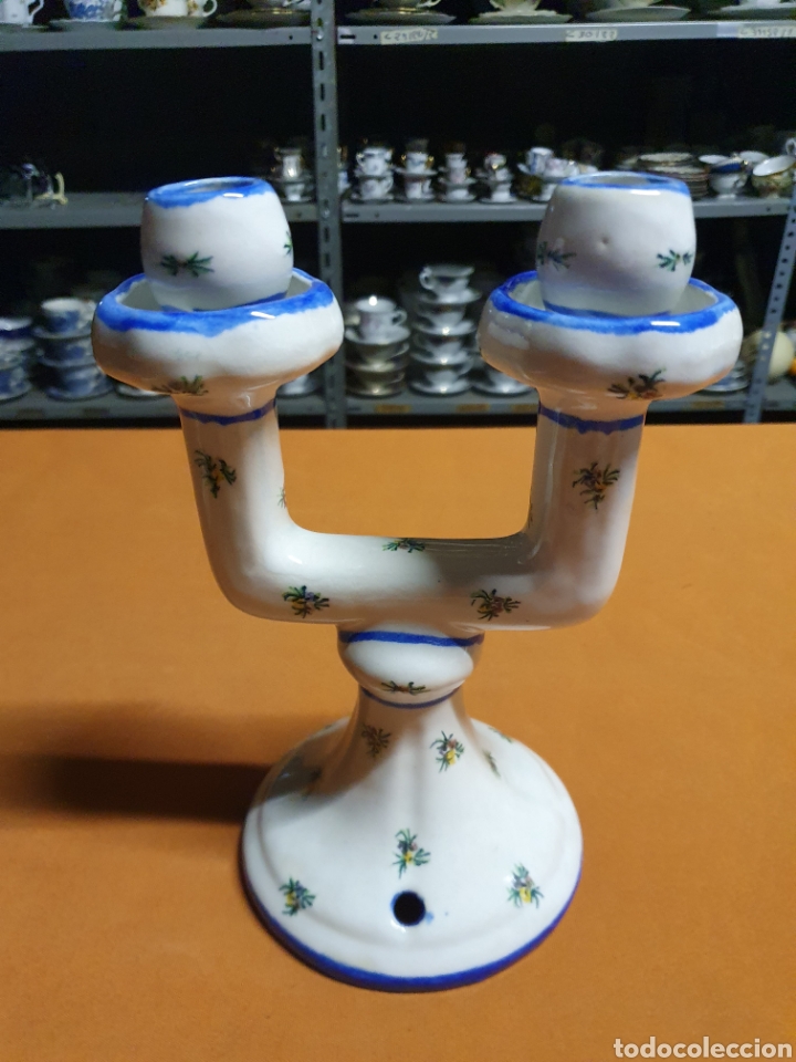 Antig&uuml;edades: Candelabro Porcelana - Foto 3