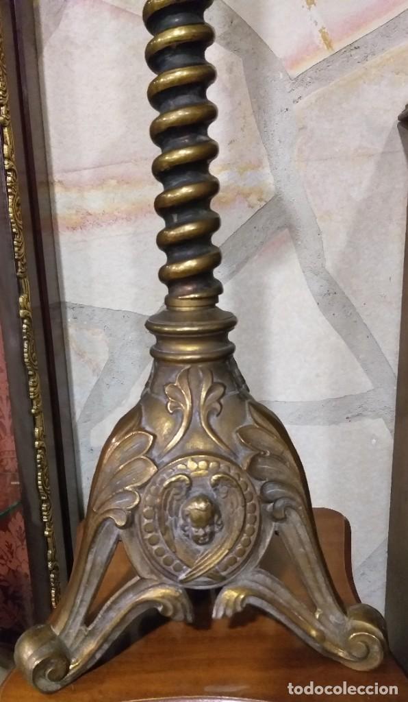 Antig&uuml;edades: CANDELABRO S XIX DE BRONCE NEOG&Oacute;TICO CON QUERUBINES - Foto 5