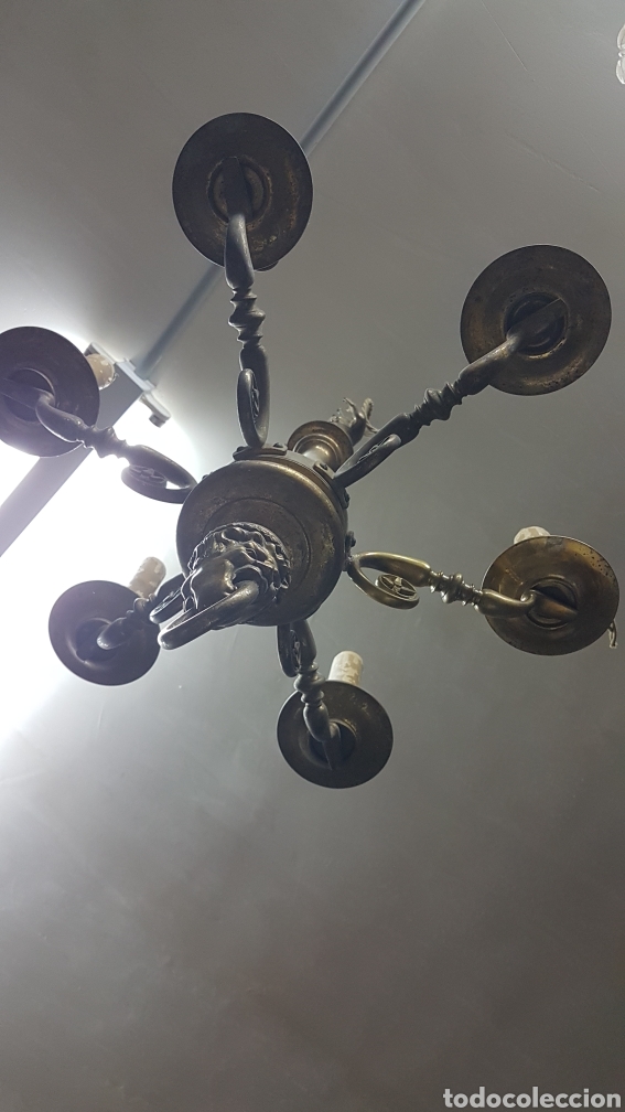 Antig&uuml;edades: LAMPARA DE BRONCE ANTIGUA - Foto 4