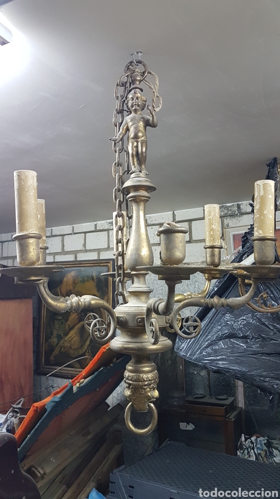 Antig&uuml;edades: LAMPARA DE BRONCE ANTIGUA - Foto 1
