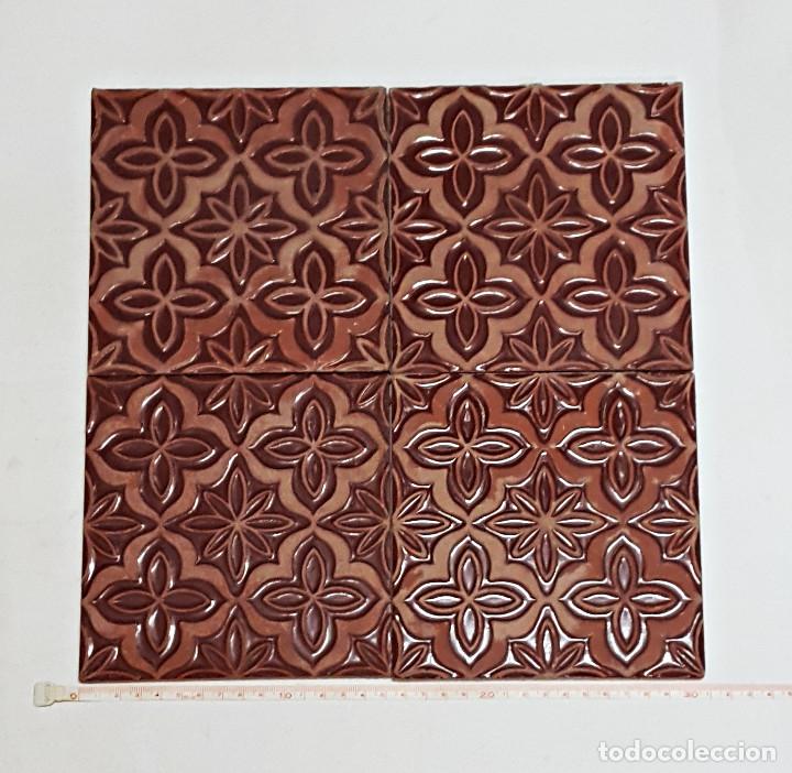 Antig&uuml;edades: Lote de 4 Azulejos antiguos. - Foto 1