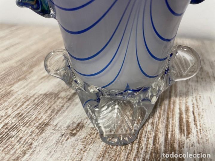 Antig&uuml;edades: CESTA CRISTAL MURANO AZUL COBALTO - Foto 7
