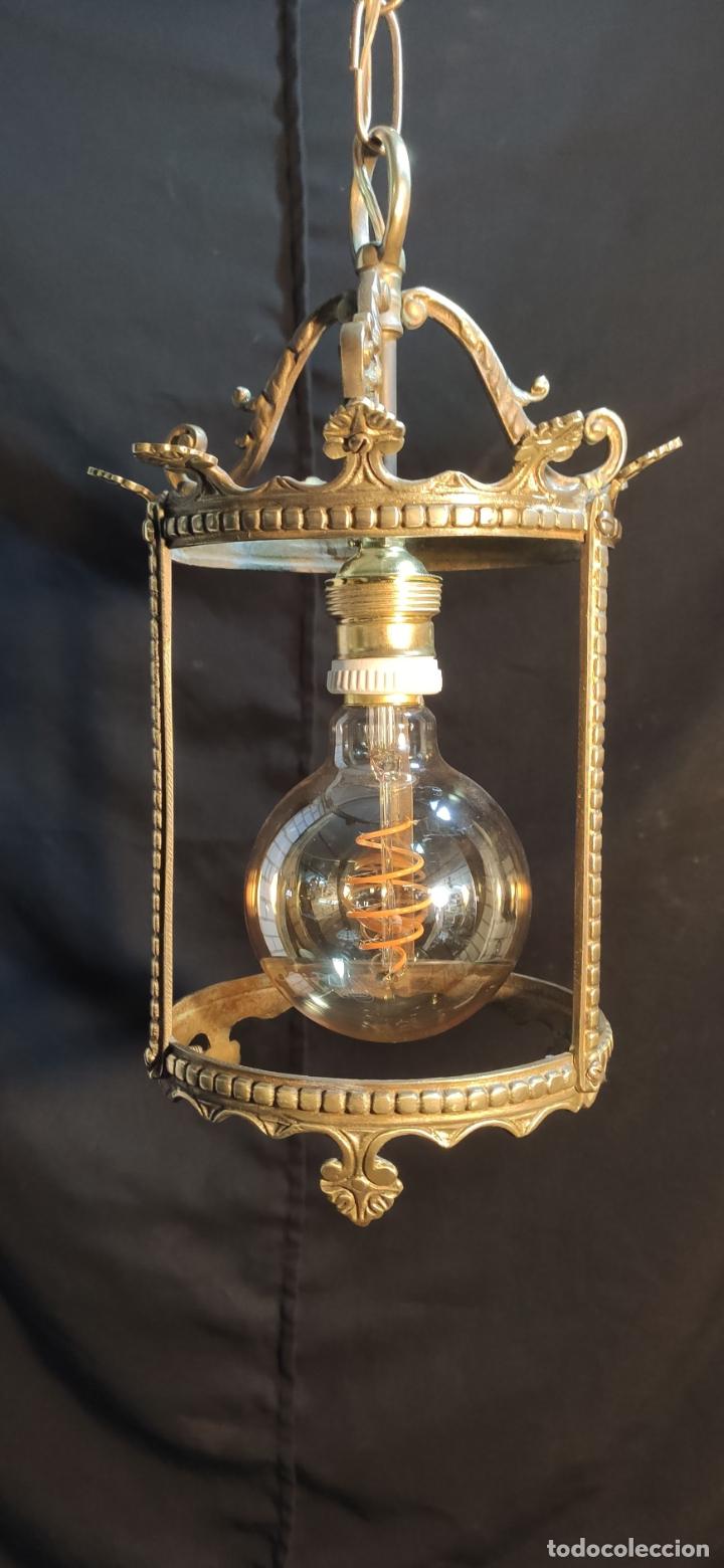 Antig&uuml;edades: EXCELENTE LUZ, FAROL ,LAMPARA, DE BRONCE - Foto 2