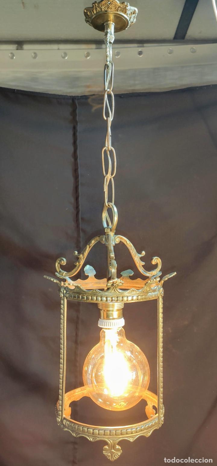 Antig&uuml;edades: EXCELENTE LUZ, FAROL ,LAMPARA, DE BRONCE - Foto 3