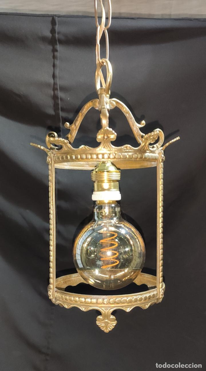 Antig&uuml;edades: EXCELENTE LUZ, FAROL ,LAMPARA, DE BRONCE - Foto 5