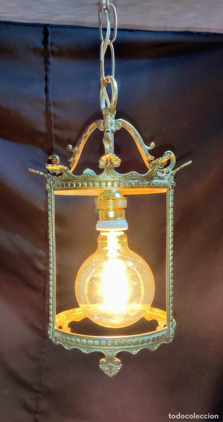 Antig&uuml;edades: EXCELENTE LUZ, FAROL ,LAMPARA, DE BRONCE - Foto 6