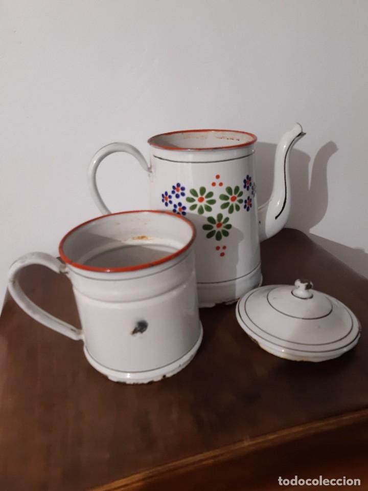 Antig&uuml;edades: CAFETERA DE PORCELANA PINTADA A MANO - Foto 3