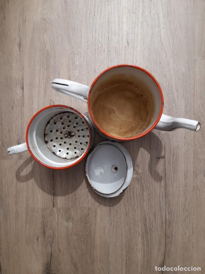 Antig&uuml;edades: CAFETERA DE PORCELANA PINTADA A MANO - Foto 4