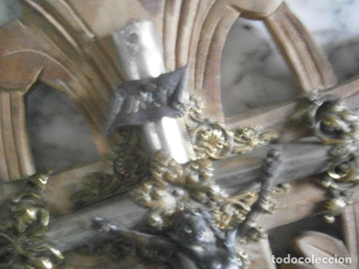 Antig&uuml;edades: CRUCIFIJO DE MADERA Y METAL - Foto 4