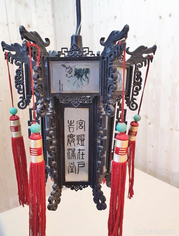 Antig&uuml;edades: PAREJA DE LAMPARAS ASIATICAS TIPO FAROL - Foto 6