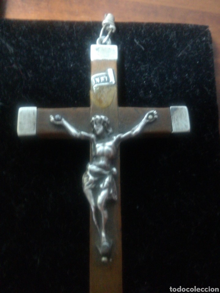 Antig&uuml;edades: Cruz madera y plata - Foto 3