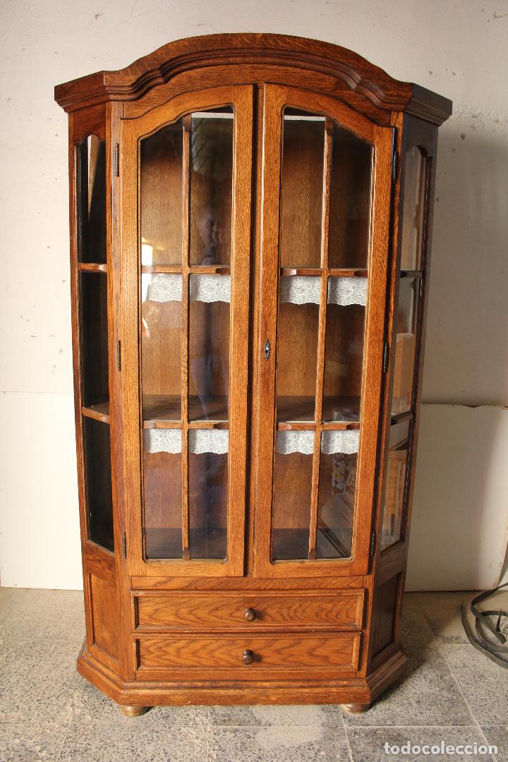 Antig&uuml;edades: vitrina en madera de roble - Foto 8