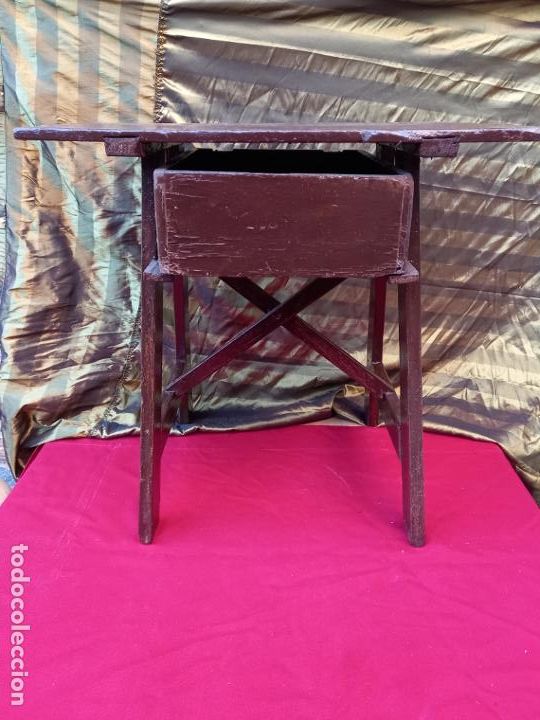 Antig&uuml;edades: MESA TOCINERA ALTA - ANTIGUA, EN MADERA PINTADA. - Foto 4