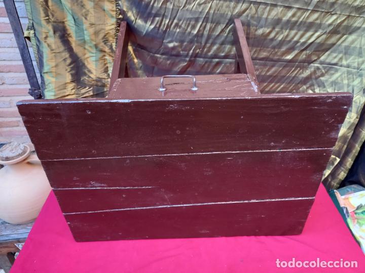 Antig&uuml;edades: MESA TOCINERA ALTA - ANTIGUA, EN MADERA PINTADA. - Foto 5