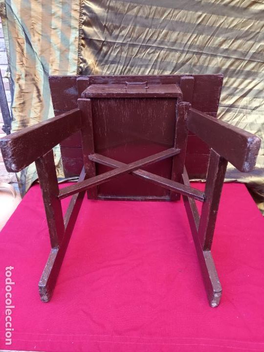 Antig&uuml;edades: MESA TOCINERA ALTA - ANTIGUA, EN MADERA PINTADA. - Foto 6