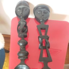 Antigüedades: CUCHARA Y TENEDOR AFRICANOS