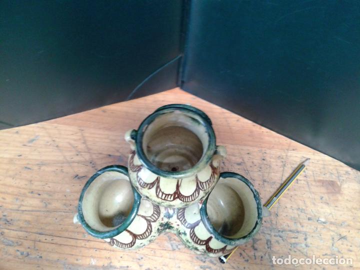 Antig&uuml;edades: Especiero esmaltado, convertido en macetero de cer&aacute;mica. - Foto 4