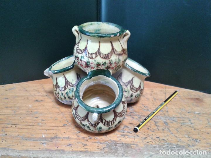 Antig&uuml;edades: Especiero esmaltado, convertido en macetero de cer&aacute;mica. - Foto 6