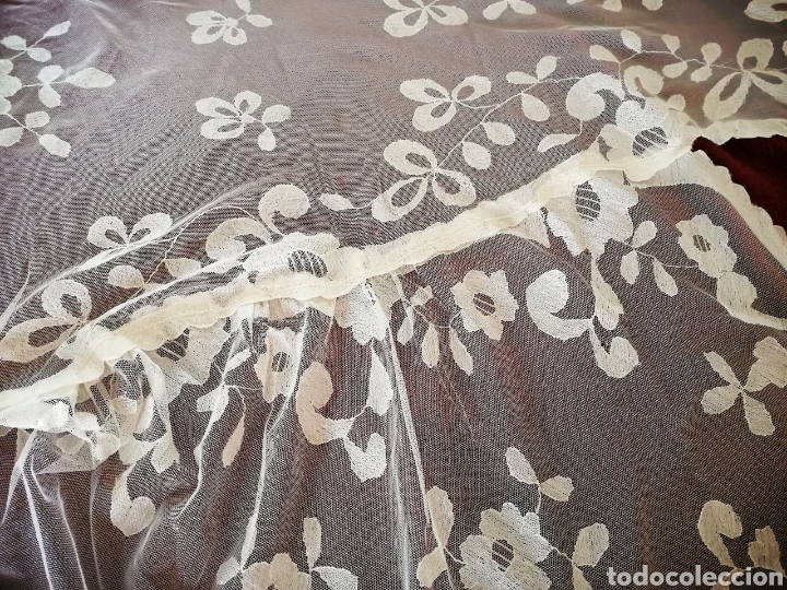 Antigüedades: Finisima mantilla de tul bordada a mano, estilo goyesca - Foto 18 - 254404445
