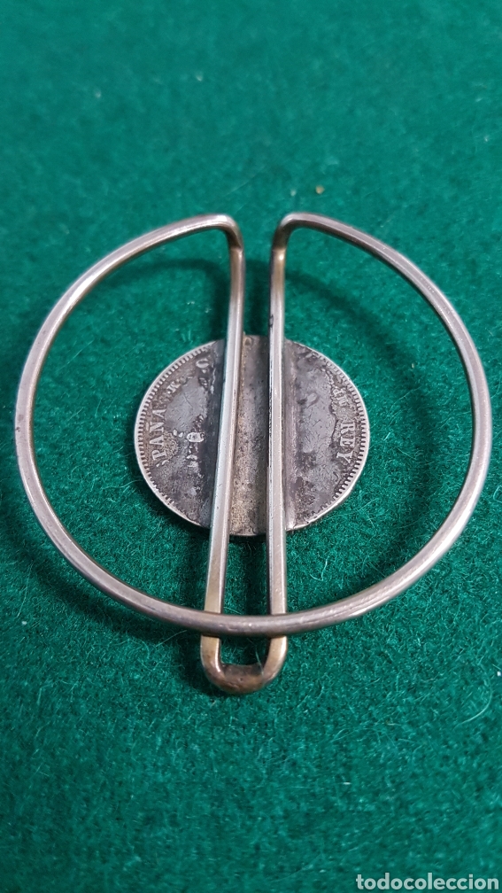 Antig&uuml;edades: BILLETERA DE PLATA CON MONEDA ALFONSO XII 1889 - Foto 3