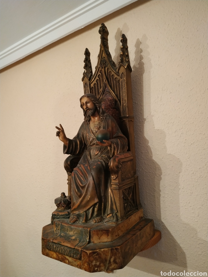 Antig&uuml;edades: Sagrado Coraz&oacute;n de Jes&uacute;s figura - Foto 2