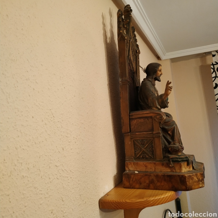 Antig&uuml;edades: Sagrado Coraz&oacute;n de Jes&uacute;s figura - Foto 4