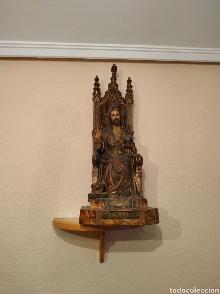 Antig&uuml;edades: Sagrado Coraz&oacute;n de Jes&uacute;s figura - Foto 1