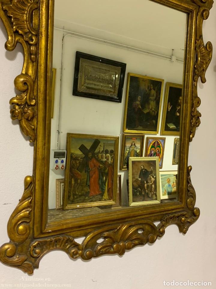 Antig&uuml;edades: Gran espejo dorado antiguo - Foto 5