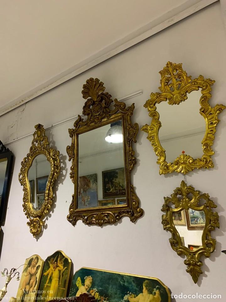 Antig&uuml;edades: Gran espejo dorado antiguo - Foto 7