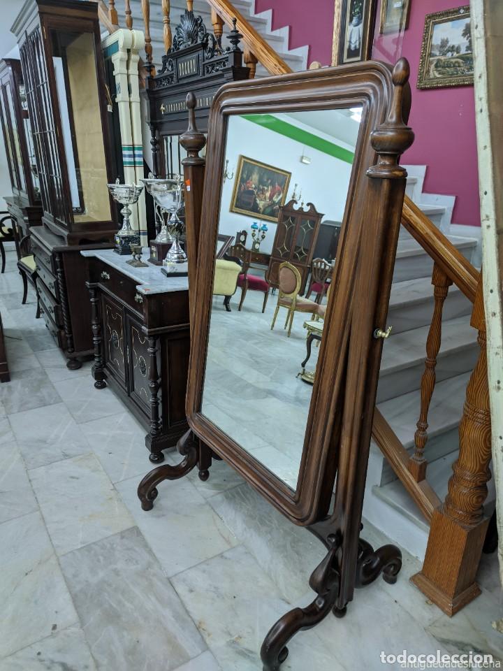 Antig&uuml;edades: Espejo reclinable de dormitorio en madera - Foto 3