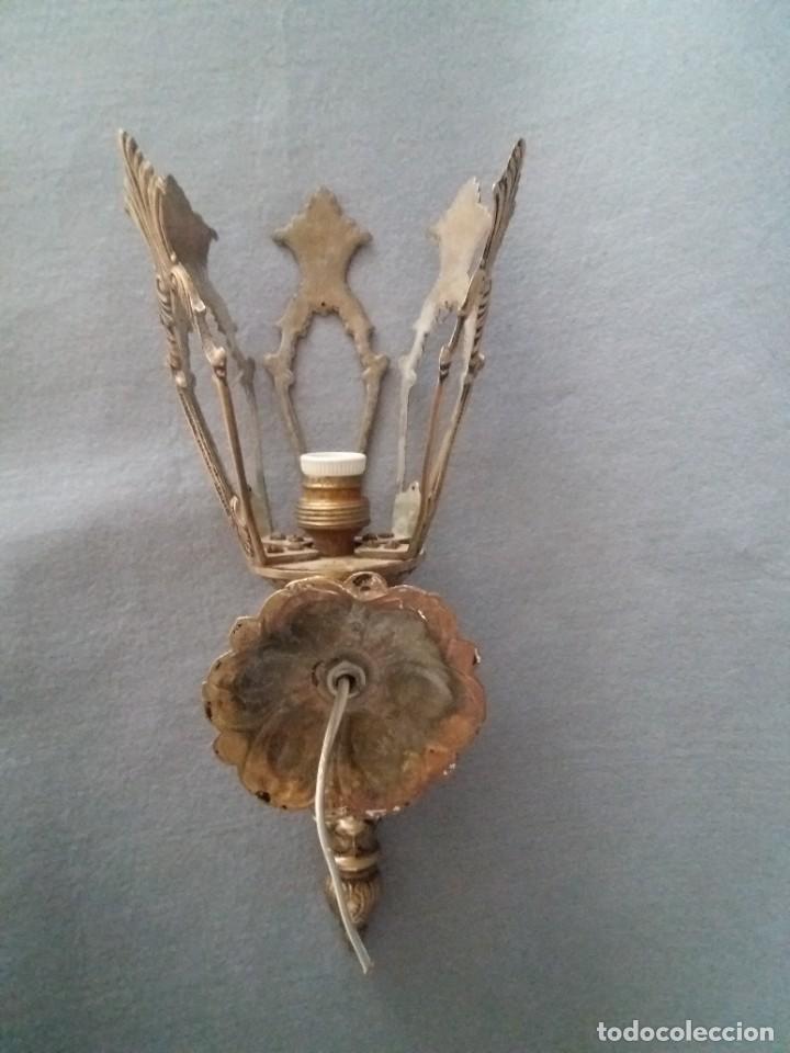 Antig&uuml;edades: aplique antiguo de bronce y laton - Foto 5