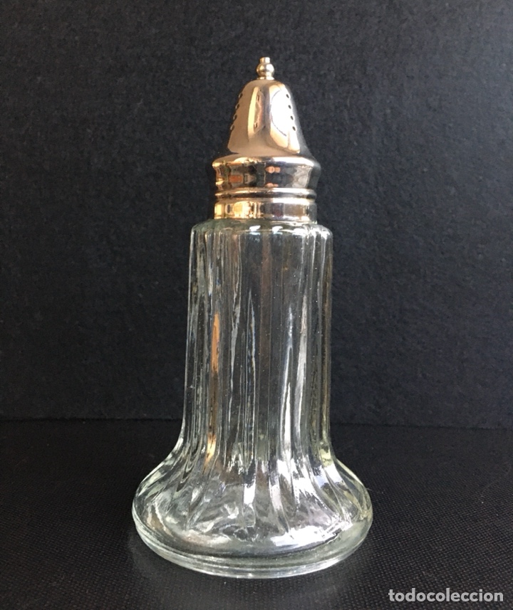 Antiquit&eacute;s: Antiguo especiero, salero tapa de plaqu&eacute;