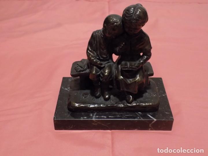 Antig&uuml;edades: FIGURA DE BRONCE CON BASE DE M&Aacute;RMOL - Foto 2