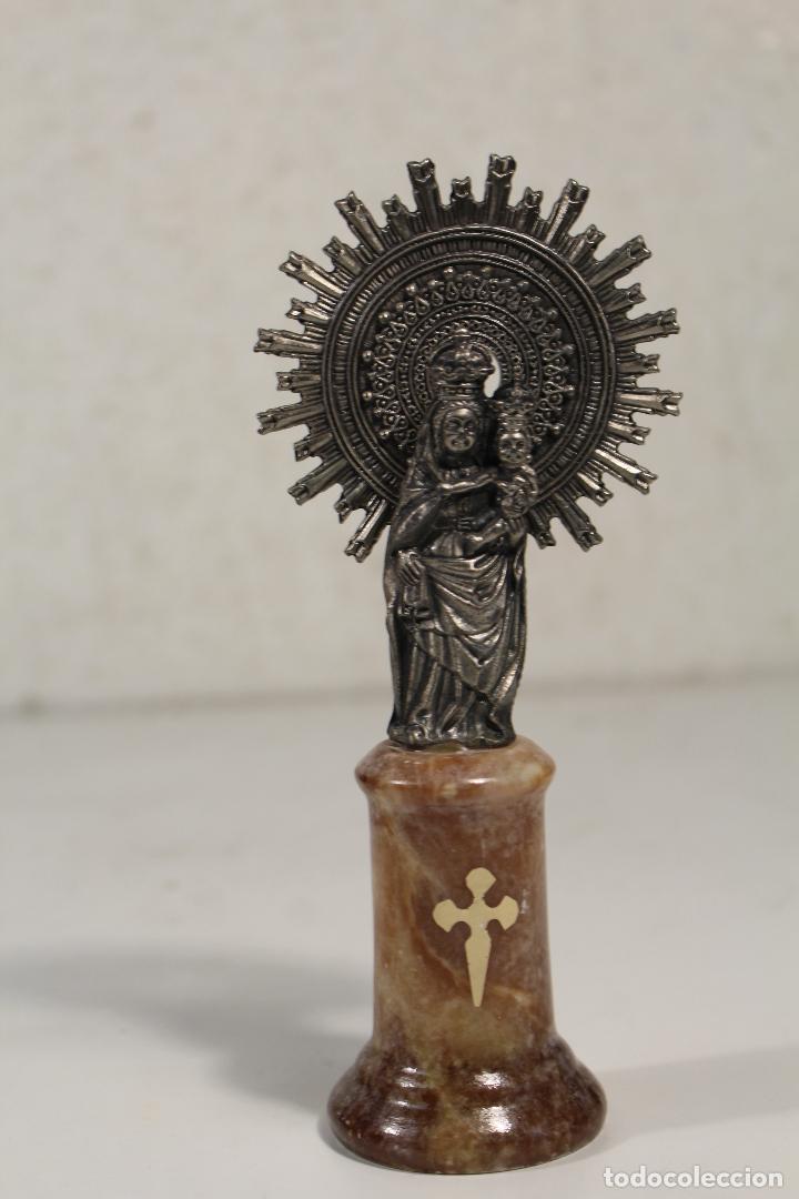 Antig&uuml;edades: virgen del pilar plateada y firmada - Foto 2