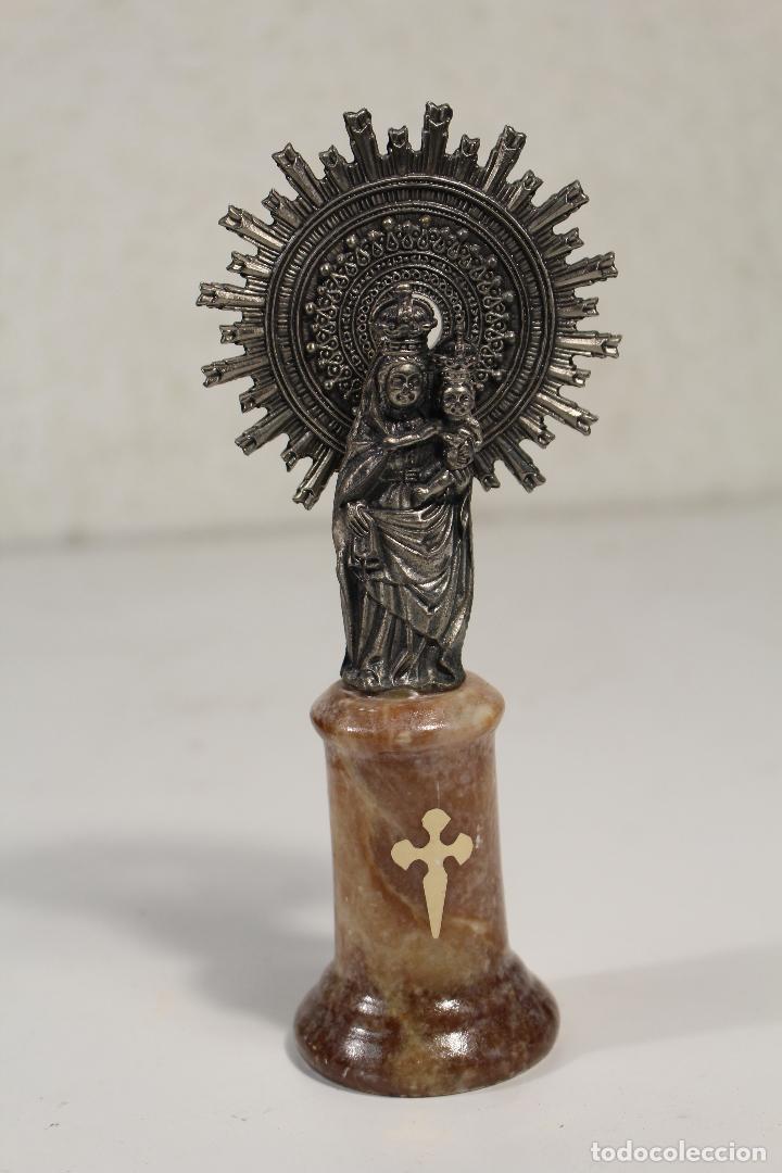 Antig&uuml;edades: virgen del pilar plateada y firmada - Foto 1