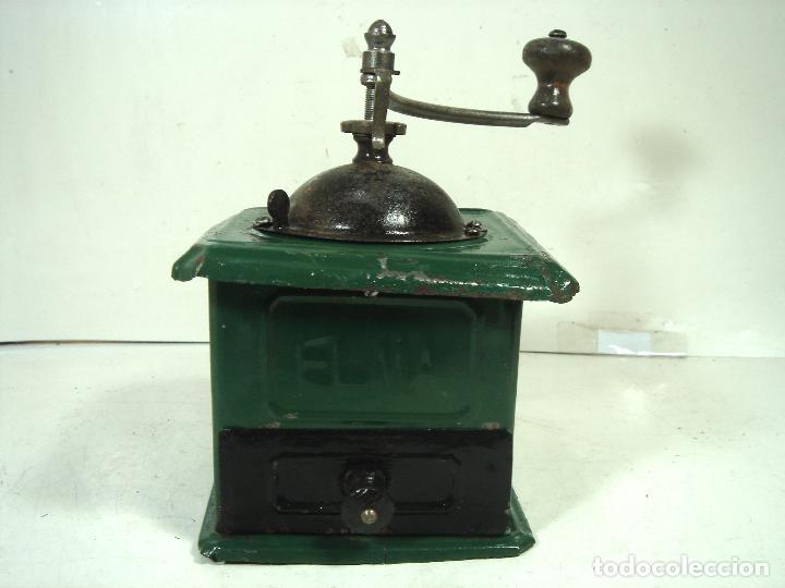 Antiques: ANTIGUO MOLINILLO DE CAFE - MARCA ELMA MODELO 0 - METALICO A&Ntilde;OS 50 -MOLEDOR CERO