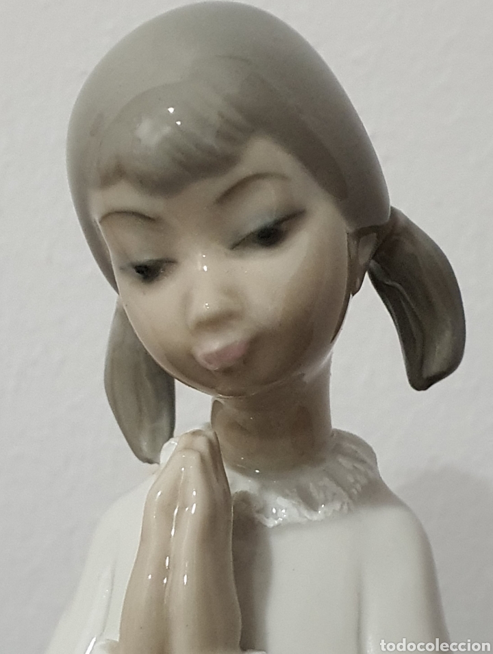 Antig&uuml;edades: Lladro ,ENSE&Ntilde;ANDO A REZAR, Brillo, 4779 - Foto 7
