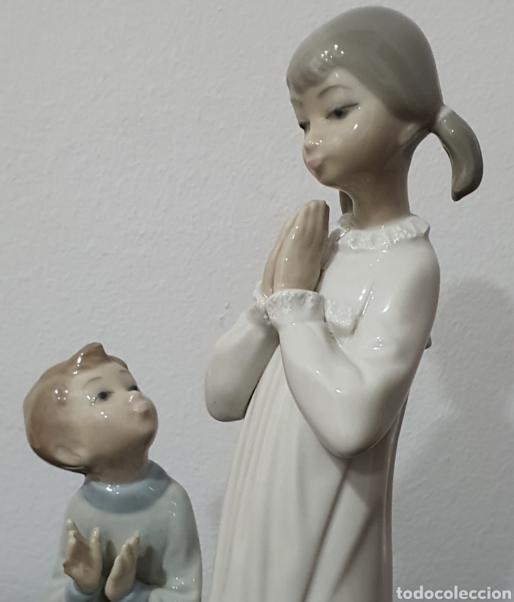 Antig&uuml;edades: Lladro ,ENSE&Ntilde;ANDO A REZAR, Brillo, 4779 - Foto 1