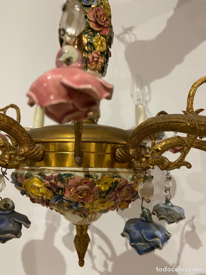 Antig&uuml;edades: LAMPARA Porcelana - Foto 7